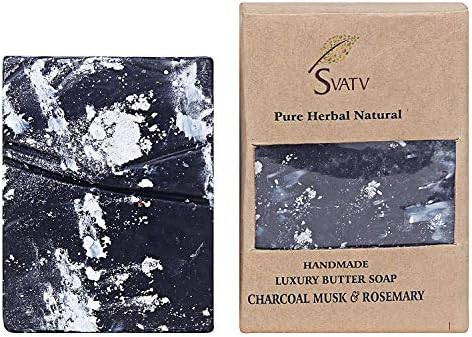 SVATV Handmade Sugar Natural Soap ll For All Skin types 100g Bar ll Kosher Certified (Charcoal Musk Rosemary) FROM DUBAI (SAM) - View 3 of 3
