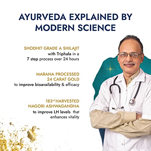 Kapiva Shilajit Gold 60 Capsules | Contains 24 Carat Gold | Boosts Stamina In 4 Weeks | 100% Ayurvedic - View 4 of 7