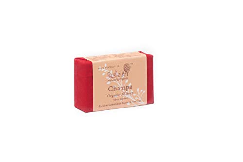 Rustic Art Organic Champa Soap | Sandalwood | For All Skin Types | Coldprocessed | Reduces Blemishes | For Women &amp; Men | 100g (FROM INDIA SAB) - View 2 of 3
