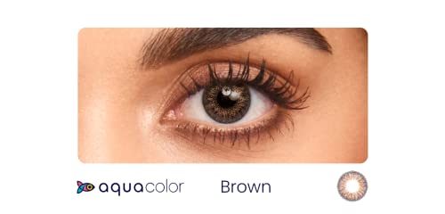 Aquacolor Monthly Disposable Premium Color Contact Lenses with -1 power (-1.0)- Brown -(1 lens/Box)(FROM INDIA)NUZ(FROM INDIA)NUZ - View 3 of 5