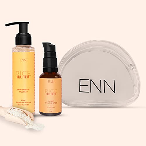 ENN Rice There- Brightening Gel Face Wash And Hydrating Serum With Hylaronic Acid Kit | Natural | For Women &amp; Men | Free Pouch (FROM INDIA SAB) - View 2 of 3