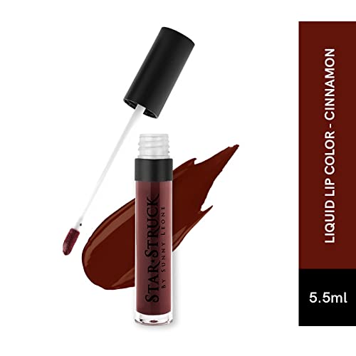 STARSTRUCK BY SUNNY LEONE Glossy Liquid Lip Color, Dark Brown | Highly Pigmented, Hi-Shine &amp; Non-Sticky Formula | Lip Gloss For Girls, Women | Cinnamon - View 3 of 3