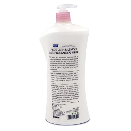 Oxyglow Aloe Vera &amp; Citurs Deep Cleansing Milk, Fresh Essential Perfume, 1 l (FROM INDIA SAB) - View 2 of 3