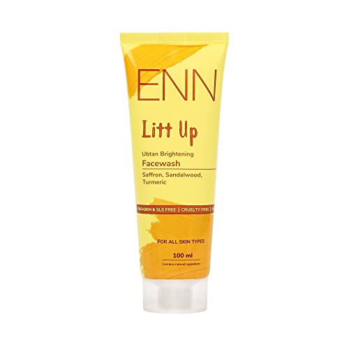 ENN LITT UP Ubtan Skin Brightening Facewash and LITT UP Ultra Light Brightening Sunscreen SPF 50 Kit | Natural | Men &amp; Women | Skin care Combo | Intense Hydration | Soothing Calming effect (FROM INDIA SAB) - View 2 of 3