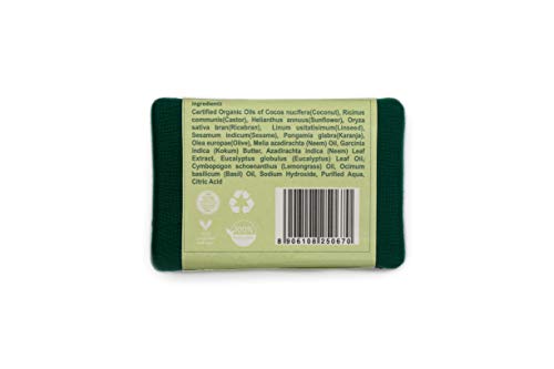 Rustic Art Organic Neem Soap | Tulsi | For Sensitive Skin | Coldprocessed | Prevents Body Acne, Nourishes Skin | For Women &amp; Men | 100g (FROM INDIA SAB) - View 3 of 3