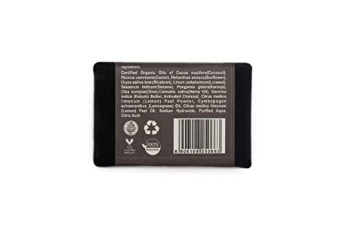 Rustic Art Organic Lemon Charcoal Soap | Oily to Normal Skin | Anti-Tan, Removes Dead Skin | Coldprocessed | For Women &amp; Men | 100g (FROM INDIA SAB) - View 3 of 3