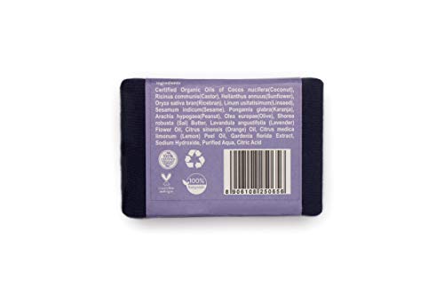 Rustic Art Organic Lavender Soap | Soothing, Relaxing | Lemon &amp; Orange | Coldprocessed | Purifying | For Women &amp; Men | 100g (FROM INDIA SAB) - View 2 of 3