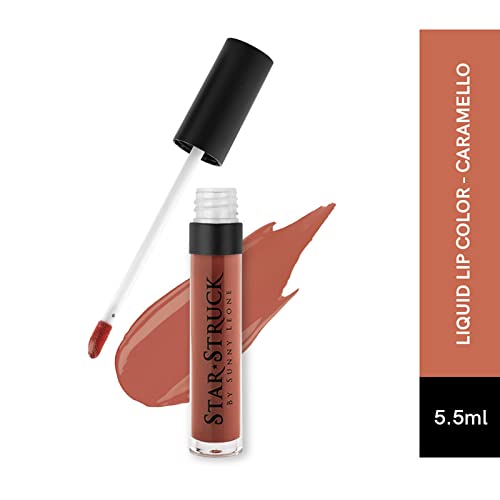 STARSTRUCK BY SUNNY LEONE Glossy Liquid Lip Color, Brown | Highly Pigmented, Hi-Shine &amp; Non-Sticky Formula | Lip Gloss For Girls, Women | Caramello(FROM INDIA)JEZ - View 2 of 3