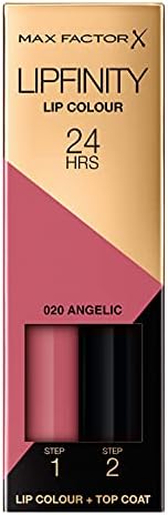 Max Factor Lipfinity Lip Colour Lipstick, 2-Step Long Lasting, 020 Angelic, 2.3 Ml + 1.9 G FROM DUBAI (SAM) - View 2 of 4