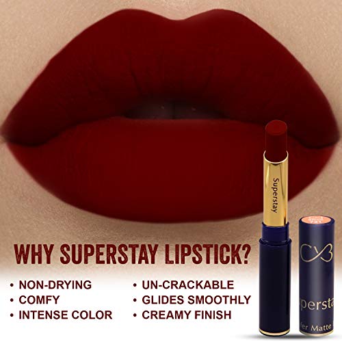 CVB LM-206 SuperStay No Transfer Matte Lipstick, Waterproof and Full-Pigmented, Transfer-Proof Smudge-Proof Lip Colour (701 RED VALENTINE, 3.5g) (FROM INDIA SAB) - View 3 of 3