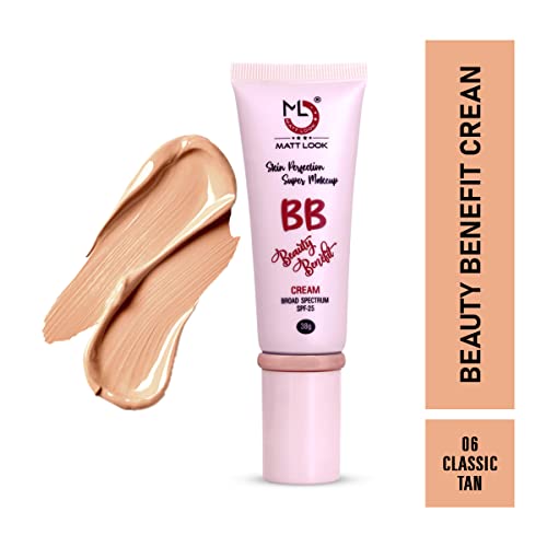 Mattlook Skin Perfection BB Super Makeup Cream with SPF 25 Oil Free Lightweight Hide Blemishes Facial Moisturizer with Deeply Hydrating Pore Minimizer - Classic Tan (38gm) - View 2 of 4