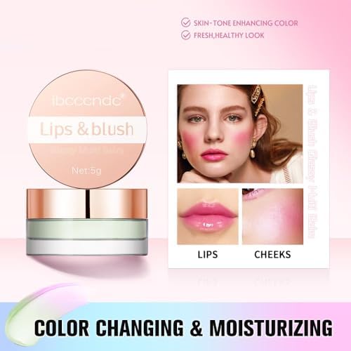 Color Change Blush, Clear Liquid Blush Cream Moisturizing Blusher Halo dyeing naturally Blush Rouge Multi-use Makeup Cream For Cheeks Face Lips Waterproof Blush Gel Lip Oil FROM DUBAI (SAM) - View 3 of 3