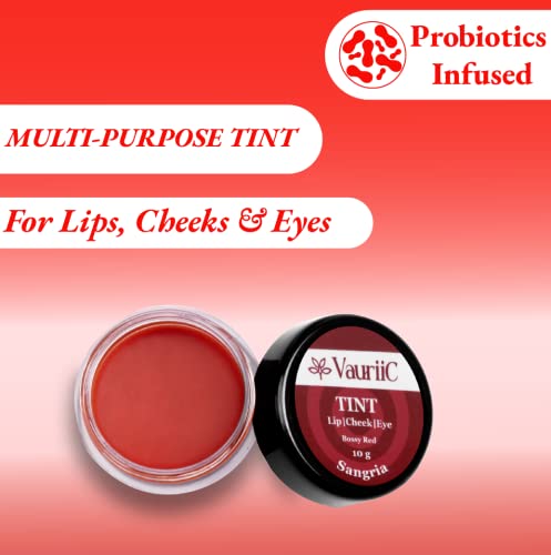 VauriiC Beauty Lip, Cheek and Eyeshadow Tint with Goodness of Vitamin E and Olive Oil | Natural Flushing Glow | Long Lasting Nourishment | SLS &amp; Paraben Free | Shade – Bossy Red | 10Gm - View 2 of 2