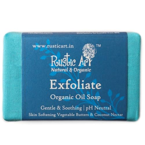 Rustic Art Organic Exfoliate Soap | Softens &amp; Soothes Skin | Lavender | Coldprocessed | For Women &amp; Men | 100g (FROM INDIA SAB) - View 2 of 3