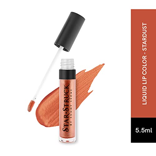 STARSTRUCK BY SUNNY LEONE Glossy Liquid Lip Color, Shimmer Orange | Highly Pigmented, Hi-Shine &amp; Non-Sticky Formula | Lip Gloss For Girls, Women | Stardust(FROM INDIA)JEZ - View 2 of 3