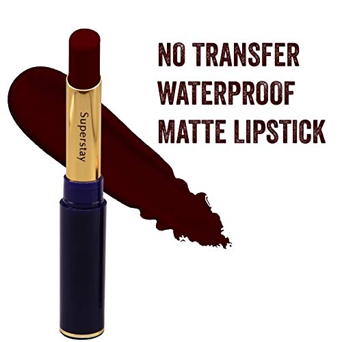 CVB LM-206 SuperStay No Transfer Matte Lipstick, Waterproof and Full-Pigmented, Transfer-Proof Smudge-Proof Lip Colour (702 RUBY WOO, 3.5g) (FROM INDIA SAB) - View 3 of 3