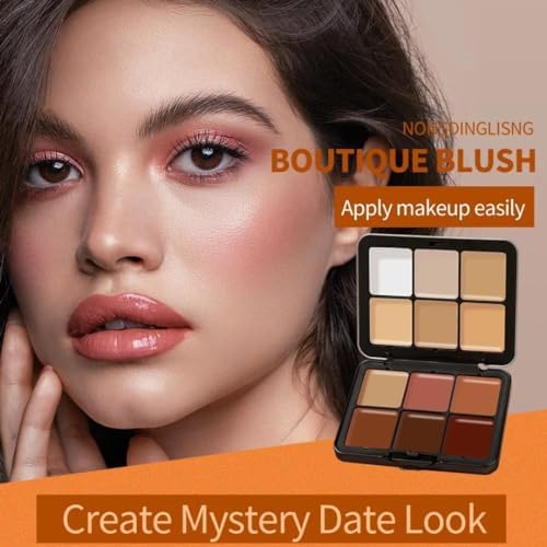NIKITA.VIVI - 12 Colors Ultra HD Face Foundation Palette | Compact Cream/Powder Blush/Cheek Blusher Makeup Palette Contouring Kit | Pressed Cream Blush and Contour Palette FROM DUBAI (SAM) - View 2 of 3