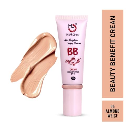 Mattlook Skin Perfection BB Super Makeup Cream with SPF 25 Oil Free Lightweight Hide Blemishes Facial Moisturizer with Deeply Hydrating Pore Minimizer - Almond Beige (38gm)(FROM INDIA)JEZ - View 3 of 4