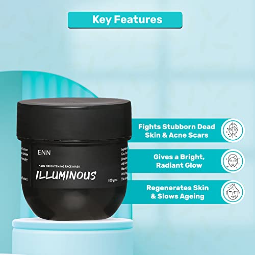 ENN Illuminous Skin Brightening | Face Mask | Remove Dead Skin Cells | Reduce Acne &amp; Scars | Skin Blemishes | Rice Powder | Kaolin Clay | Cucumber &amp; Chamomile Oil | Natural | For Men &amp; Women|(100 gm) (FROM INDIA SAB) - View 3 of 3