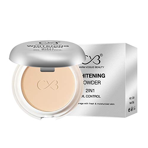 CVB C30 Compact Whitening Powder 2 in 1 Setting Talc, Control Oil, Helps Makeup Last Longer Cover Dark Spots &amp; Blemishes of Face for Even Skin Tone Look (03, Natural Beige, 20g) (FROM INDIA SAB) - View 4 of 4