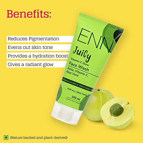 ENN Juicy Vitamin C Glow Face Wash and Juicy Vitamin C Glow Face Mask Kit | Natural | Men &amp; Women | Skin care Combo | Intense Hydration | Soothing Calming effect | Hydration boost | 60gm  (FROM INDIA SAB) - View 4 of 4