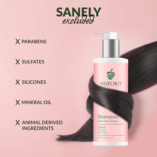 Hazelnut Essentials Onion Shampoo | Hair Fall Control | Ginseng &amp; blackseed | All Hair Types | For Women &amp; Men | Dermatologically Tested | 200 ml(FROM INDIA)NUZ - View 6 of 6