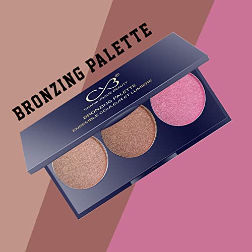 CVB C60 Bronzing Palette, Contour &amp; Highlighter Set, Face MakeUp with Multicolor Shades, Radiant Blusher For Natural G(FROM INDIA SAB)low 8g (2 SHADES) - View 2 of 3