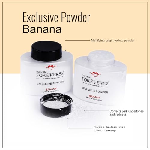 Daily Life Forever52 EXCLUSIVE BANANA Makeup Setting Loose White Powder Long-lasting Coverage Reduces Shine, Matte Finish Look- FBE002 - View 4 of 4