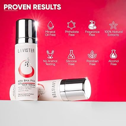 Lavister AHA BHA PHA Peeling Face Peel for Glowing Skin with Hyaluronic Natural Extract Face Serum(FROM INDIA)NUZ - View 5 of 6