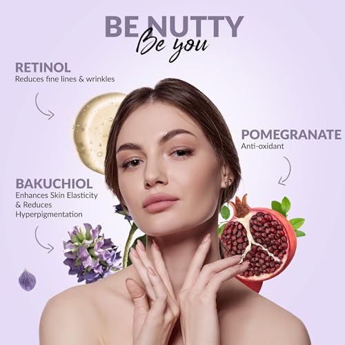 Hazelnut Essentials 0.1% Retinol Face Serum | Anti-Ageing &amp; Radiant Glow | Bakuchoil &amp; Pomegranate | All Skin Types | For Women &amp; Men | Dermatologically Tested | Fragrance-Free | 30 ml(FROM INDIA)NUZ - View 2 of 8
