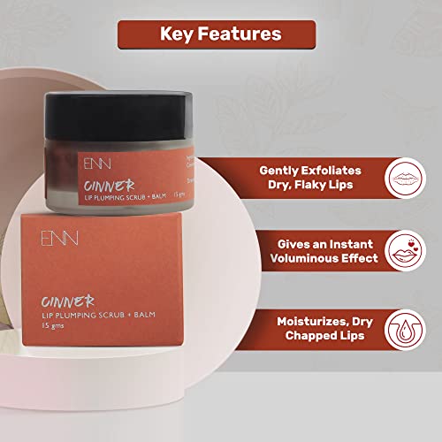 ENN Cinner Brightening and Instant Plumping Cinnamom Lip Scrub + Lip Balm | Moisturizer| Tanned | Dark Lips | Glossy Enhanced Pout | Natural | For Men &amp; Women|(15 Gms)(FROM INDIA SAB) - View 3 of 3