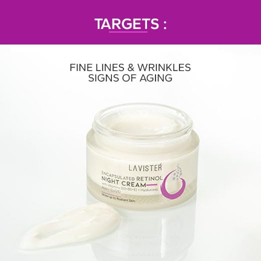 Lavister Luxury Retinol Night Cream With Anti Aging Formula | Removes Wrinkles, Improve Skin Elasticity, and Get smoother Skin - 50 Gm(FROM INDIA)NUZ - View 2 of 8
