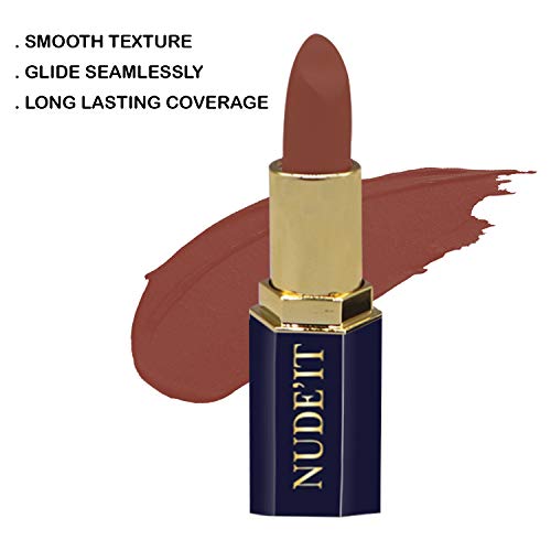 CVB C12 Nude’It Lip Colour for Smudge Proof Matte Finish, Dermatologically Tested Smooth Texture Long-Lasting Lipstick (205 ROUGE, 3.8g) (FROM INDIA SAB) - View 2 of 3