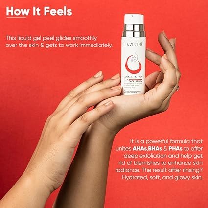 Lavister AHA BHA PHA Peeling Face Peel for Glowing Skin with Hyaluronic Natural Extract Face Serum(FROM INDIA)NUZ - View 3 of 6