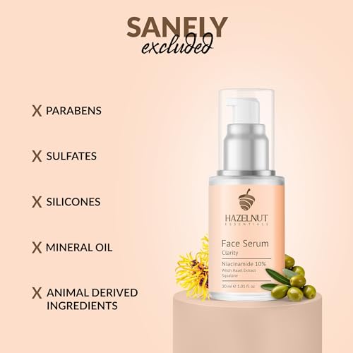 Hazelnut Essentials 10% Niacinamide Face Serum | Clarity &amp; Radiant Glow | Witch Hazel Extract &amp; Squalane | All Skin Types | For Women &amp; Men | Dermatologically Tested | Fragrance-Free | 30 ml(FROM INDIA)NUZ - View 5 of 8