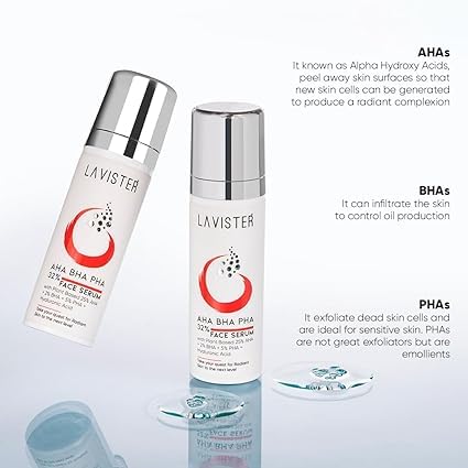 Lavister AHA BHA PHA Peeling Face Peel for Glowing Skin with Hyaluronic Natural Extract Face Serum(FROM INDIA)NUZ - View 2 of 6
