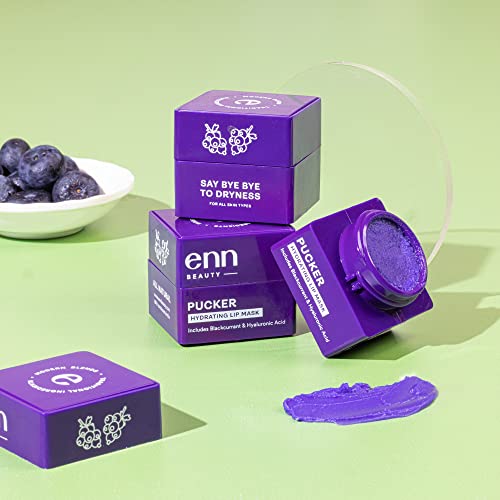 ENN Pucker Hydrating Lip Mask With Hyaluronic Acid (Blackcurrant) | Tinted Lip Mask for Dry and Dark Lips | Chapped Lips | Natural | For Man and Women | 6gm (FROM INDIA SAB) - View 4 of 5