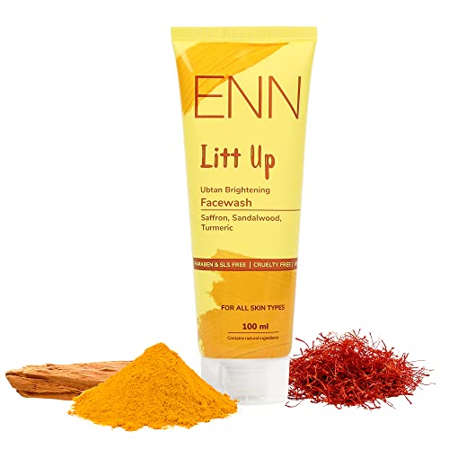 ENN LITT UP Ubtan Skin Brightening Facewash and LITT UP Ultra Light Brightening Sunscreen SPF 50 Kit | Natural | Men &amp; Women | Skin care Combo | Intense Hydration | Soothing Calming effect (FROM INDIA SAB) - View 3 of 3