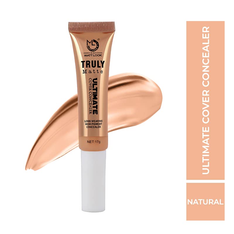 Matt Look Truly Matte Ultimate Cover Concealer | Long wearing | High Pigment concealer | 17 g | Suitable for all skin types | Full Makeup Concealer | Waterproof Full Coverage Corrector | Available in 8 shades | Matte Finish yet creamy | Natural - View 3 of 4
