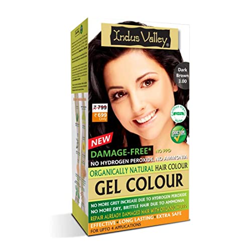 INDUS VALLEY Damage Free Natural Gel Hair Colour for Women | Ammonia &amp; PPD Free Organic Hair Colour with 100% Grey Coverage, Long Lasting Conditioning Hair Color | Dark Brown 3.00-220 ml(FROM INDIA)NUZ - Related product