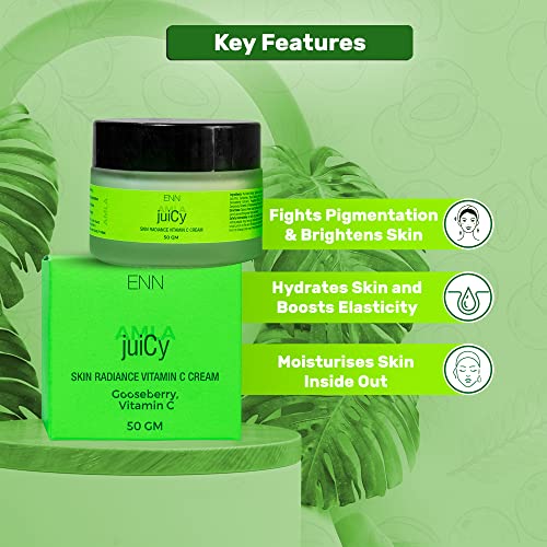 ENN juiCy Skin Radiance Vitamin C Cream | Face Moisturizer for Men &amp; Women | Pigmentation Cream | Ageing | Dullness | Boost Collagen | Amla | Niacinamide |(50 gm) (FROM INDIA SAB) - View 2 of 3
