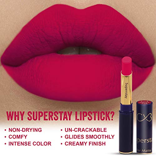 CVB LM-206 SuperStay No Transfer Matte Lipstick, Waterproof and Full-Pigmented, Transfer-Proof Smudge-Proof Lip Colour (705 CHARLOTTE, 3.5g) (FROM INDIA SAB) - View 3 of 3