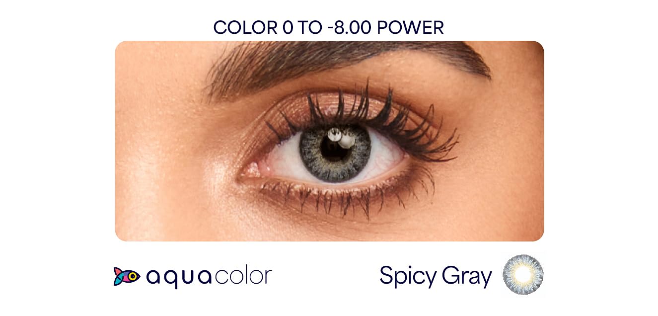 Aquacolor Monthly Disposable Premium - 1 Lens Pack (-4.5 Power, Spicy Grey Color)(FROM INDIA)NUZ - View 2 of 4