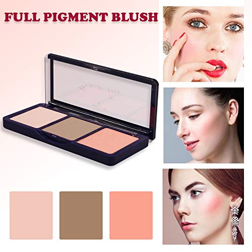 CVB BLR-301 Blush Trio for Seamless Blending, Full Pigment Formula Blusher with 3 Shades of Multicolour (Shades 03, 15g) (FROM INDIA SAB) - View 3 of 3