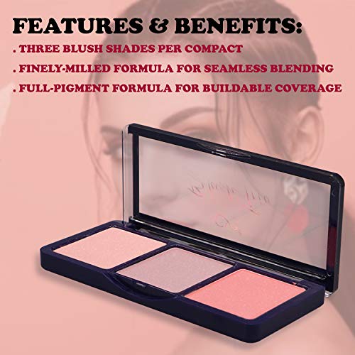 CVB BLR-301 Blush Trio for Seamless Blending, Full Pigment Formula Blusher with 3 Shades of Multicolour (Shades 01, 15g) (FROM INDIA SAB) - View 3 of 3