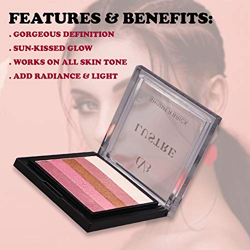 CVB C35 Lustre Shimmer Brick for Skin Radiance, Instant Glow Highlighter for Face Makeup (Shade 01, 9g) (FROM INDIA SAB) - View 3 of 3
