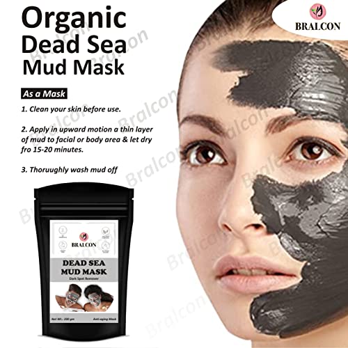BRALCON Dead Sea Mud Powder - 200g for Face, Body &amp; Hair | 100% Natural Dead Sea Mud Mask for Face | Face Mask| Dead Sea Mud Revitalizing, Exfoliating Powder Face Pack - View 2 of 6