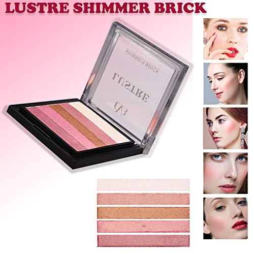 CVB C35 Lustre Shimmer Brick for Skin Radiance, Instant Glow Highlighter for Face Makeup (Shade 01, 9g) (FROM INDIA SAB) - View 2 of 3