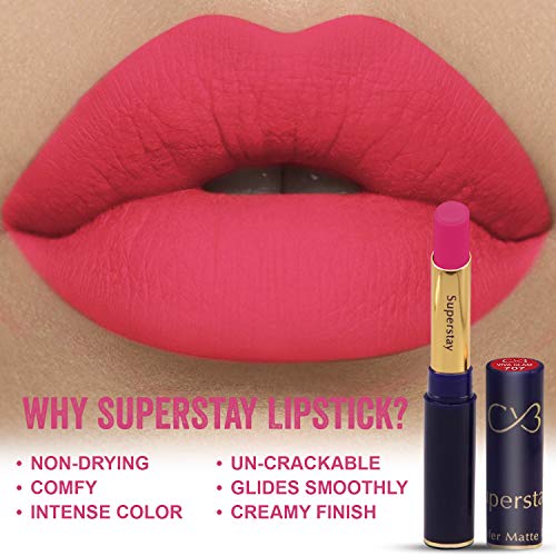 CVB LM-206 SuperStay No Transfer Matte Lipstick, Waterproof and Full-Pigmented, Transfer-Proof Smudge-Proof Lip Colour (707 VIVA GLAM) (FROM INDIA SAB) - View 3 of 3