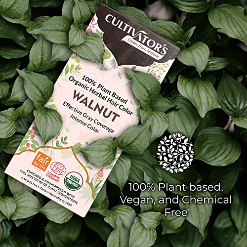 Cultivator's Organic Hair Colour - Organic Herbal Hair Colour for Women and Men - Ammonia Free Hair Colour Powder - Natural Hair Colour Without Chemical, (Walnut) - 100g (FROM INDIA SAB) - View 3 of 3
